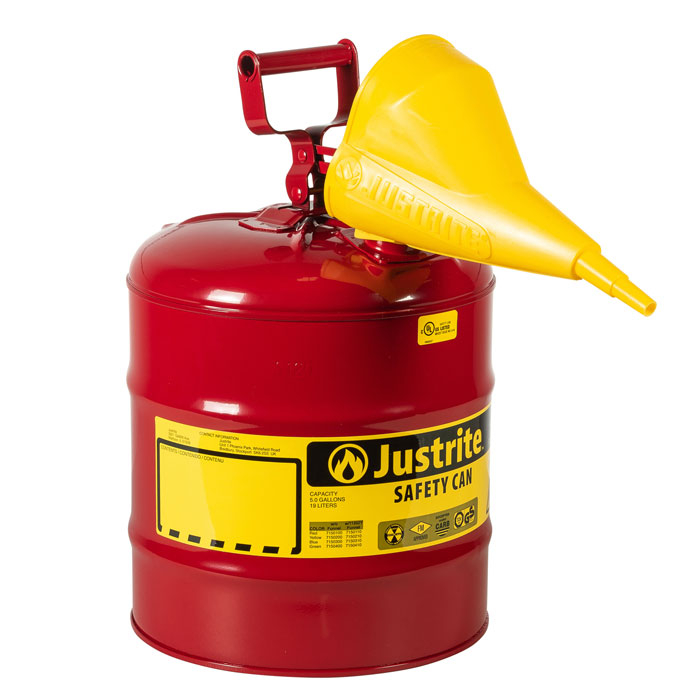 Safety Can - 5gal Gas Type 1 w/ Funnel - Site & Environmental